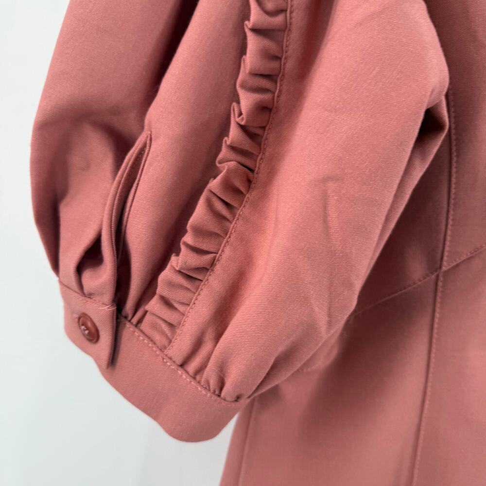 Sea New York Hayes Dress Size 4 Empire Midi Rose Pink Wool Blend Designer Luxury - Picture 11 of 16